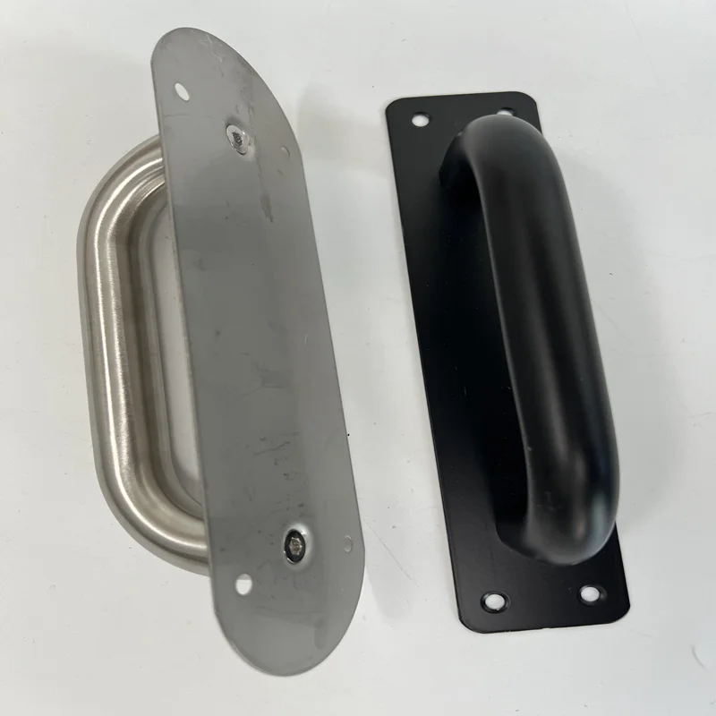 Customize stamping bending riveting aluminum pull push door handle with back plate robust door handle