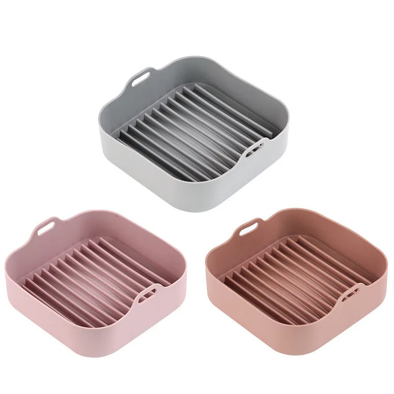 Easy Wash Removable Detachable Air Fryer Silicone Pot Basket Replace Paper Liner Electric Deep Fryers Baking Dish Pan