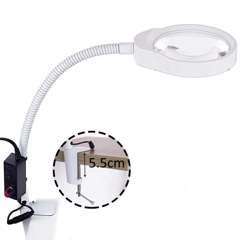 Wholesale multifunctional flexible Magnifying Dimmable Reading Led Desktop Magnifying Glass With Clip and light