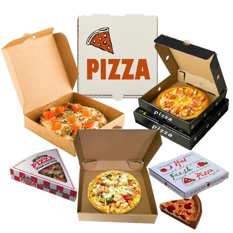 Take Away Black logo Print Custom 12 inch pizza delivery box for scooter with logo