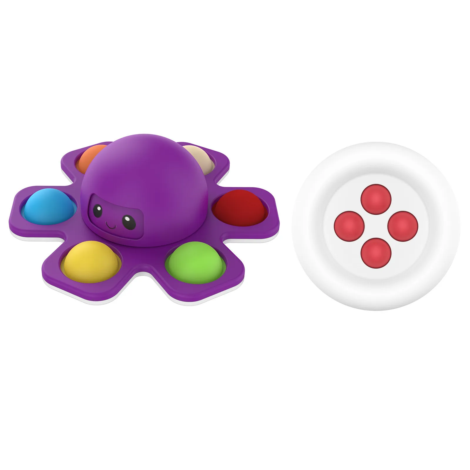 Silicone Popping Octopus Double-sided Relieve Stress Finger Spinner Bubble Hand Sensory Simple Fidget Octopus Toy