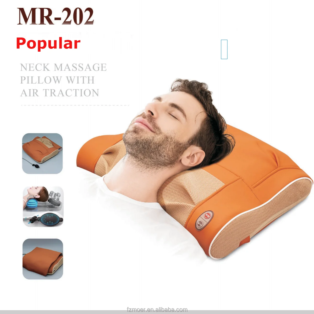 
MR-202 With Air Traction Battery Operated Kneading and Heating Neck Massage Pillow 