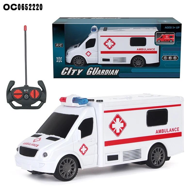 1:18 4CH Truck plastic remote control ambulance car toy with light music