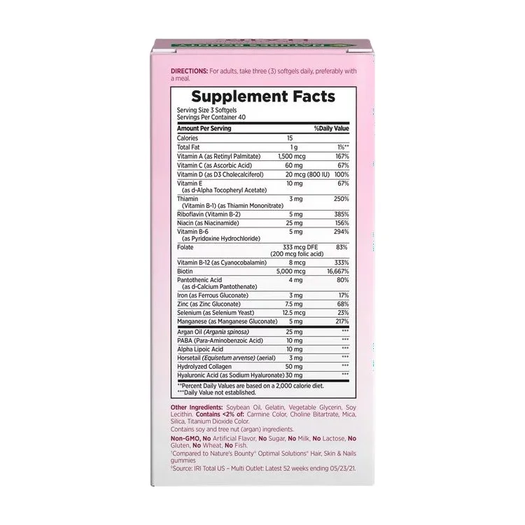 Biotin Hyaluronic Acid Rapid Release Softgels Argan-Infused Vitamin Supplement Hair Skin and Nails supplement Biotin Capsule