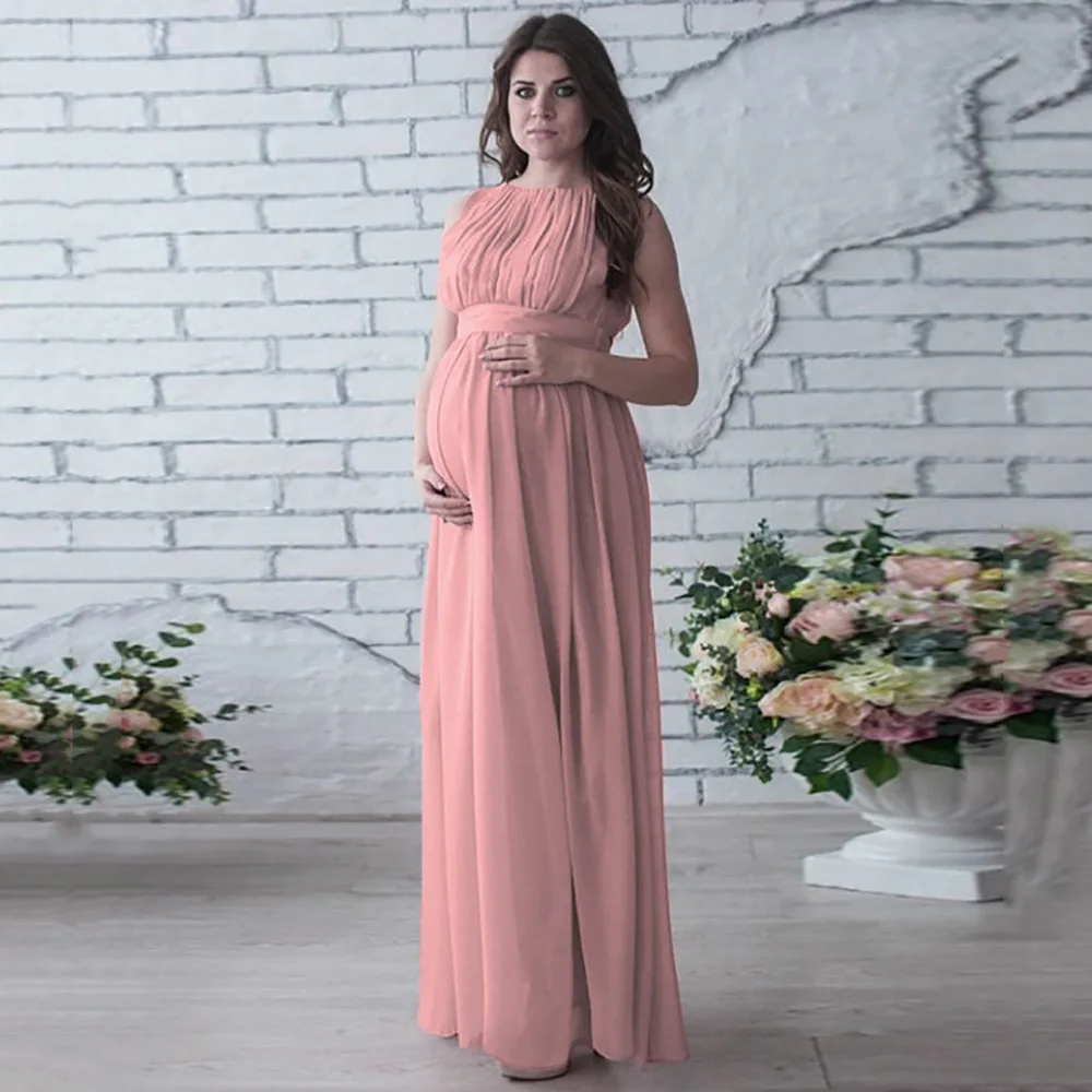 
Maternity Gown Lace Maxi Dress Women Clothes Photography Pregnancy Dress For Photo Shoot Pink Pregnant Dress 