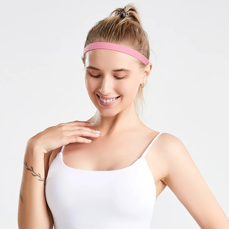 High Elastic Non-Slip Silicone Sports Headband Cotton Antiperspirant Band Spring Summer Yoga Fitness Dry Fine Sports Headband