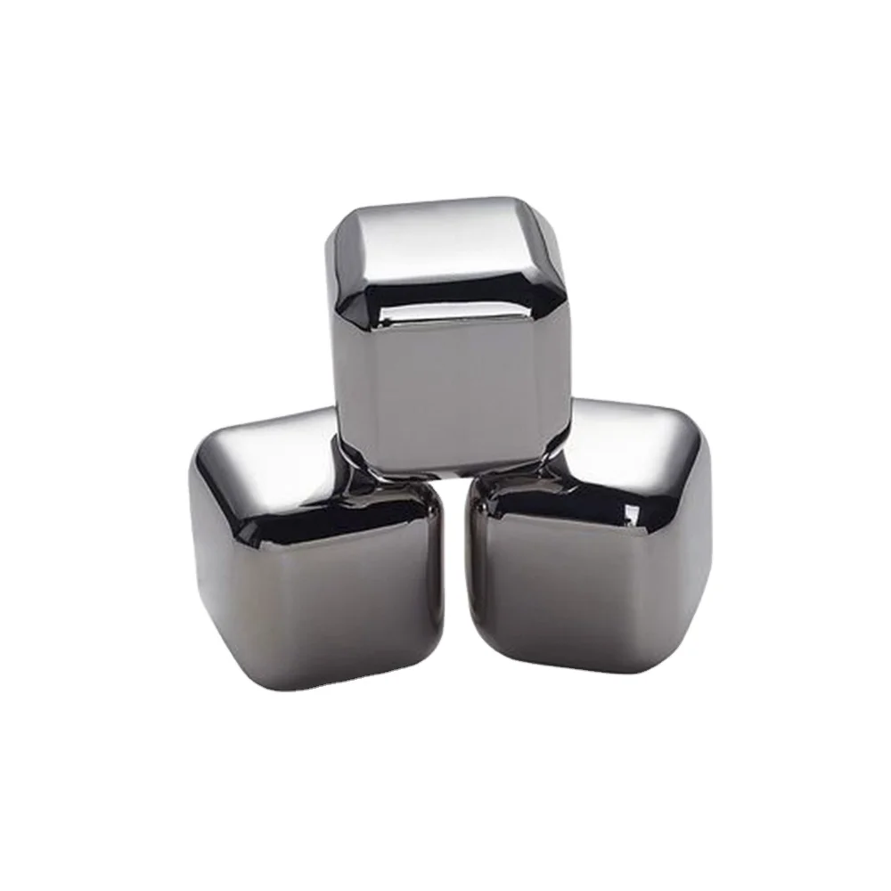 Custom personalized reusable metal stainless steel ice cube  artificial cocktail ice cubes