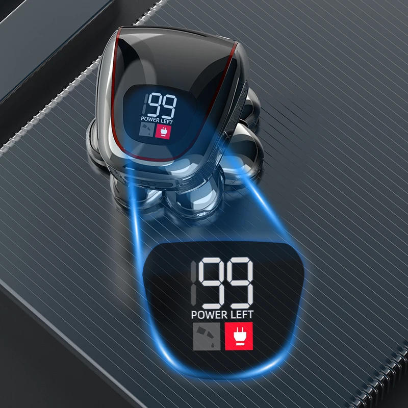 LED liquid crystal display 5 in 1 Hair Trimmer Razor Clipper Facial Brush Waterproof Wet Dry Grooming Kit Electric Razor for Men