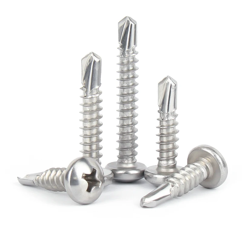 304 / 410 / 316 stainless steel round head self drilling tail screw galvanized pan head dovetail self tapping screw