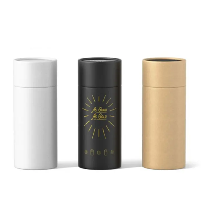 Recyclable ECO friendly paper tube packaging Coffee Kraft Paper Food Grade Powder Custom logo Empty Paper Lipstick tube box