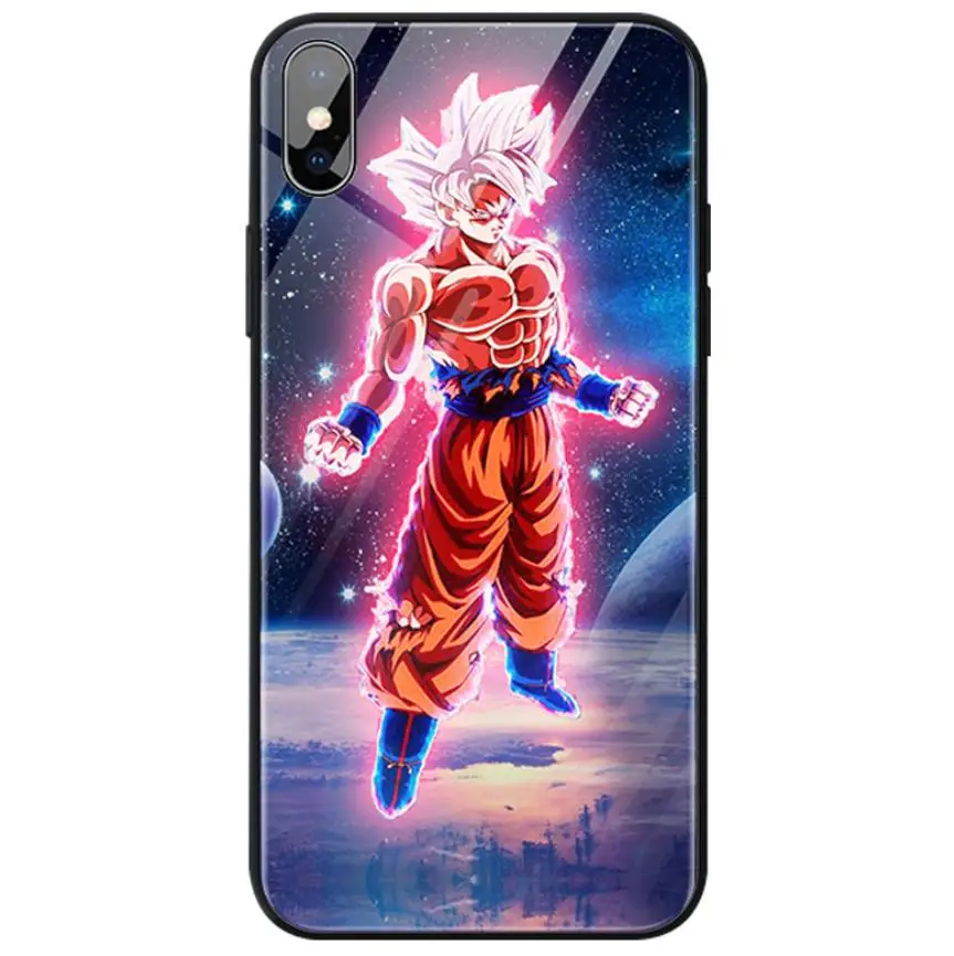 
Animation light-emitting phone case for iPhone series voice control lighting glass case 