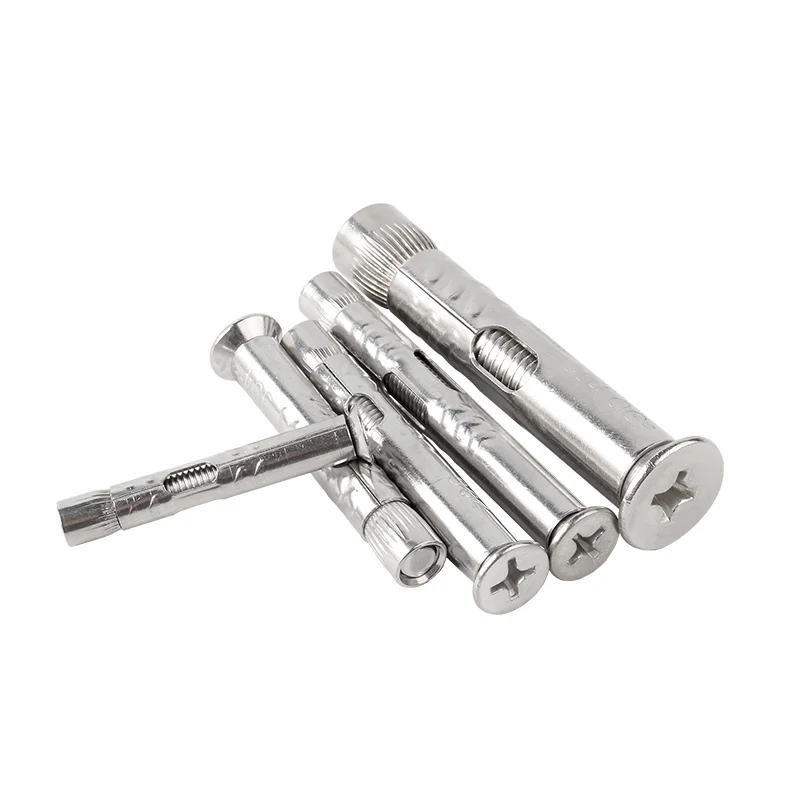 stainless steel 304 316 cross recessed flat head expansion bolt door window built in sleeve anchor