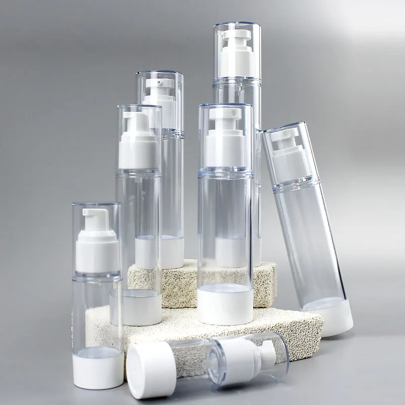Cosmetic Packaging Matte Spray Custom Vacuum Bottle Body PET Plastic Pump Airless Cosmetic Bottle