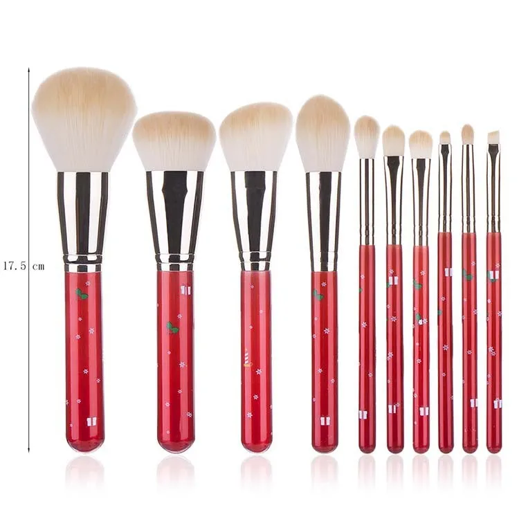 New 2024 cosmetic tools 9/10/14 pcs Eye shadow diamond bling vegan Red makeup brush set Christmas gift