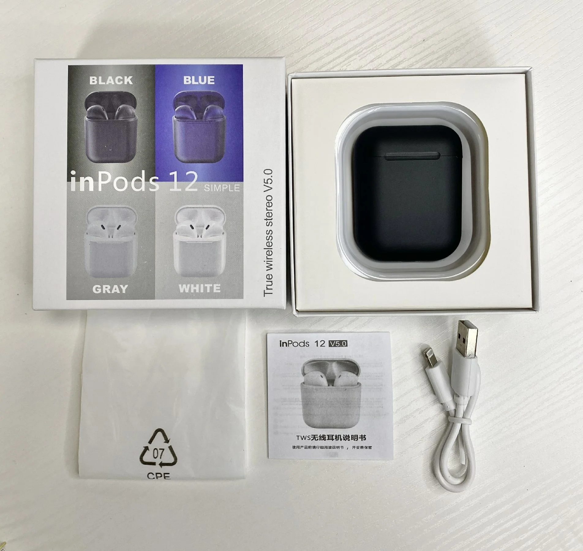 
New Hot Macaron I12 Inpods Tws Headphone Wireless Earphone Bt5.0 Earbuds 12 Touch Control For Smart Phones 