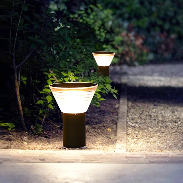 Solar bollard light garden villa lawn outdoor waterproof led