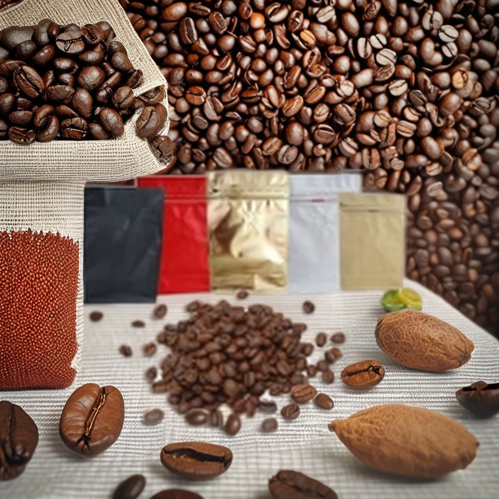 Custom 12oz/5LB Flat Bottom Coffee Packaging Bag 250g/1kg with Valve Zipper Bean Coffee Bean Bag for Food Industrial Use