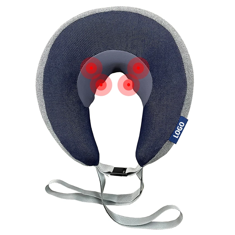 U Shape Inflatable Shiatsu Travel Kneading Neck Massage Pillow For Car Home Office Electric Heated Neck Massager with 2 Modes