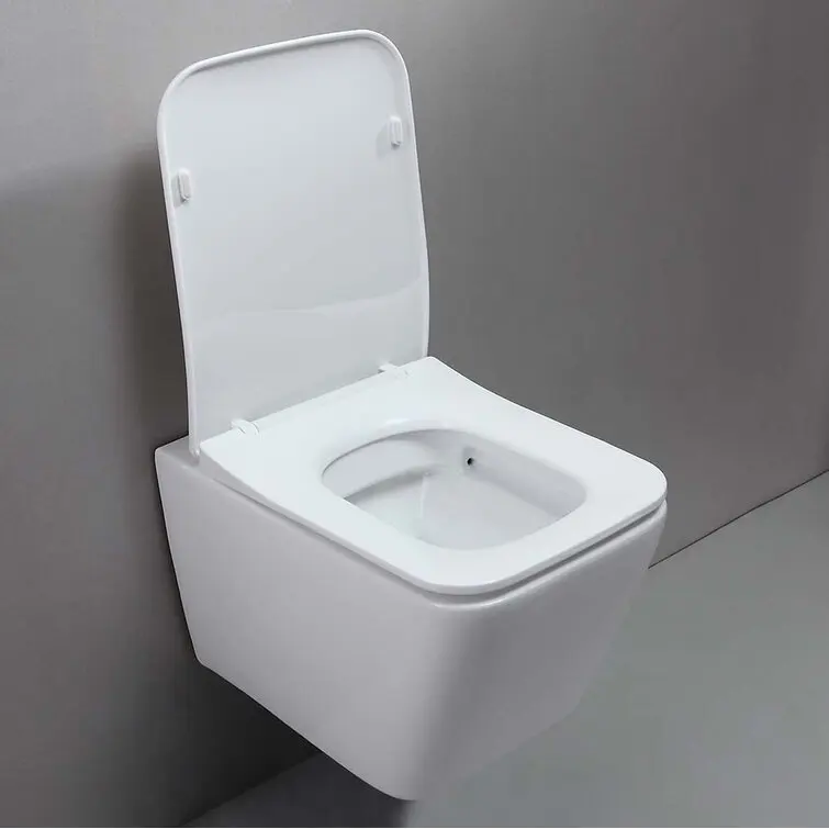 WC Water closet Semi Tankless ceramic Wall hung Mounting Toilet with Concealed Cistern Hidden Concealed Flush Water Tank set
