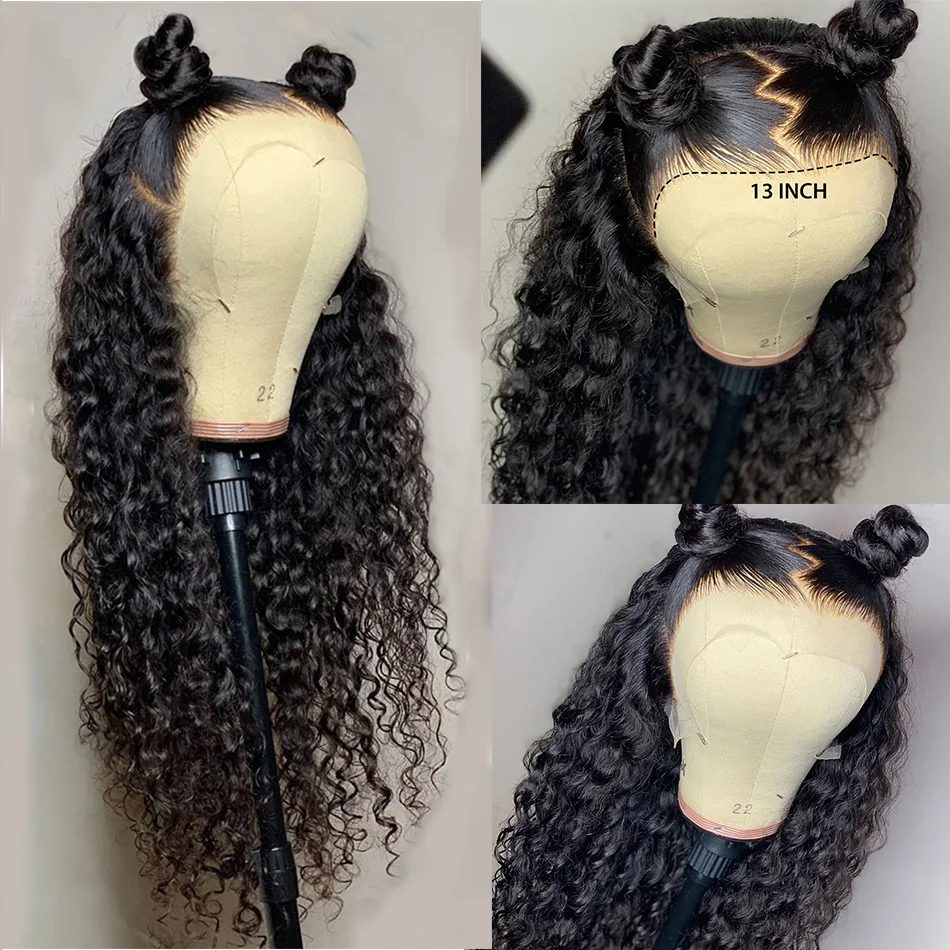 Cheap Brazilian Hair Hd Lace Frontal Wig Natural color Kinky Curly Full Lace Human Hair Wig 360 Lace Front Wig For Black Women