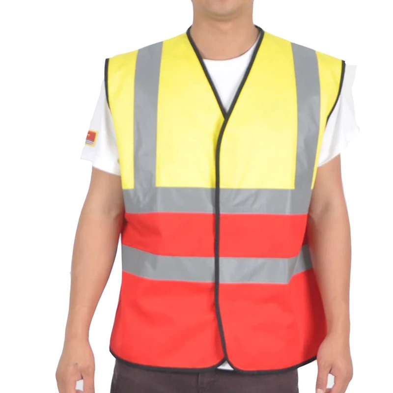 Reflective Vest Jacket Strip Fabric Construction Security Safety Vest High Visibility Hi Vis Work Reflective Clothing