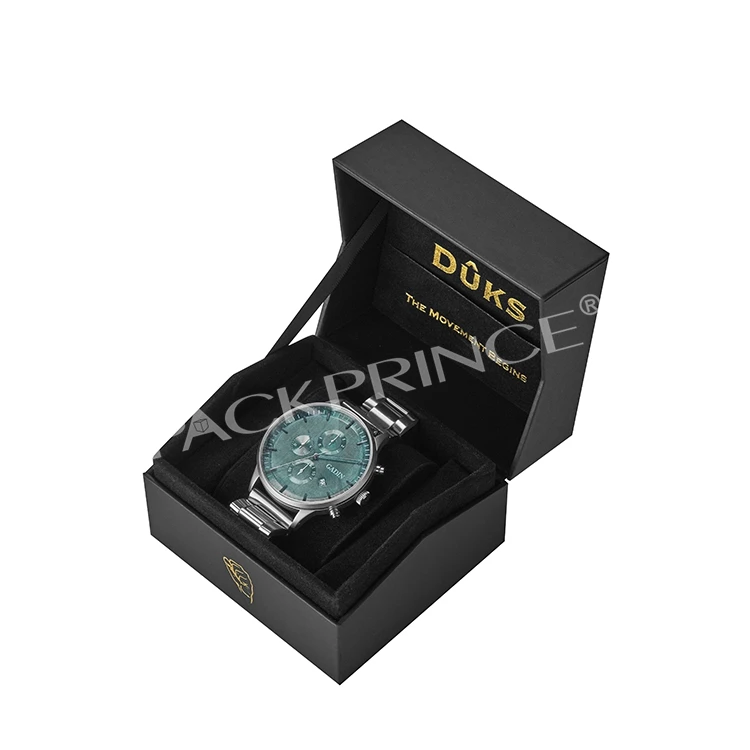 Роскошные Пользовательские черный упаковка сплошной бумаги картона для мужчин, один отворот, luxueuze Подарочная коробка Наручные часы коробки чехол в большей части для ремонта часов