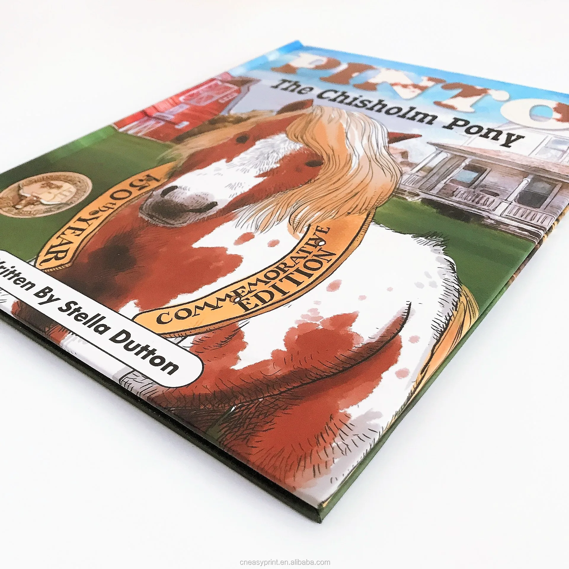 Glossy Finish Hardcover children story book printing title with glossy spot UV varnishing