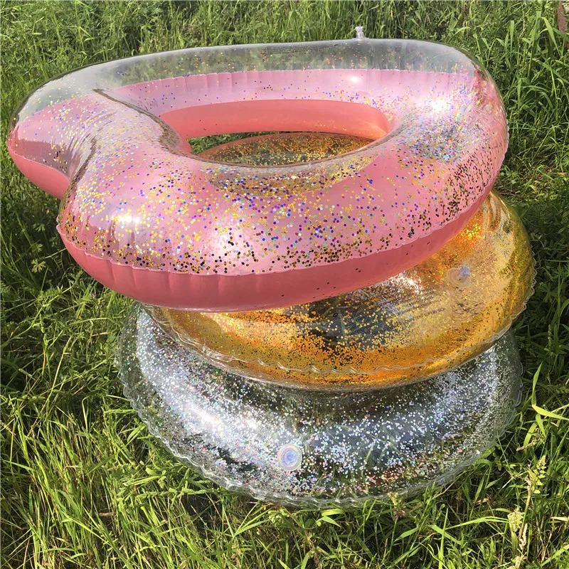 Inflatable Pvc Transparent Feather Water Float Circle Ring Pool Floats Tube Clear Float Swimming Ring