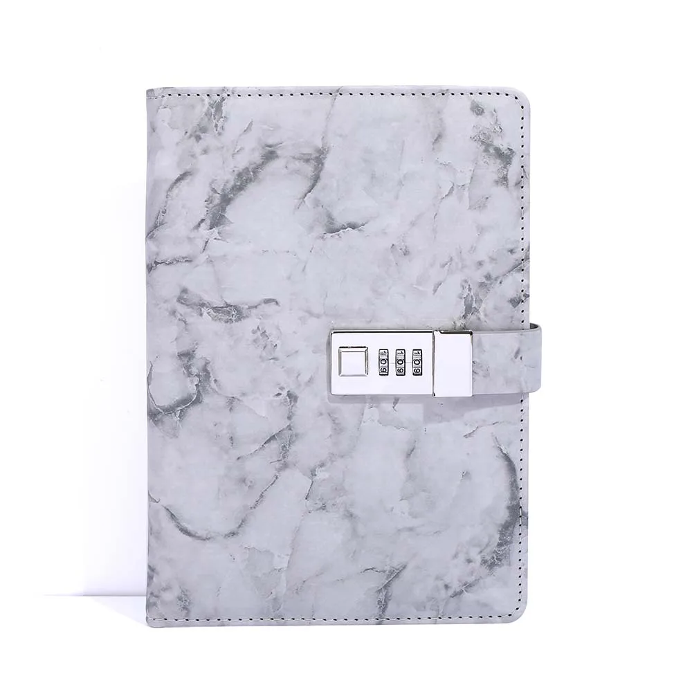 Custom Available A5 Hardcover Leather Glue Bound Lined Notebook Journal with Lock Closure