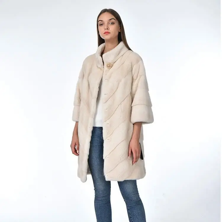 Hot selling Elegant Premium Thick Pure Natural Animal mink blue real plus size mink womens fur coats 2020