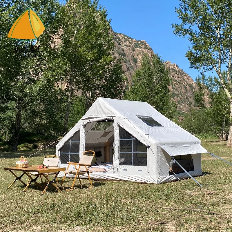 Four Season Luxury Large Camping Tent air Tube Tent 4 Men  Family Inflatable tent for camping