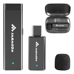 USB Type-C Lighting Adapter Microphone Wireless Lavalier Microphone for Live Streaming LED Display Power Bank