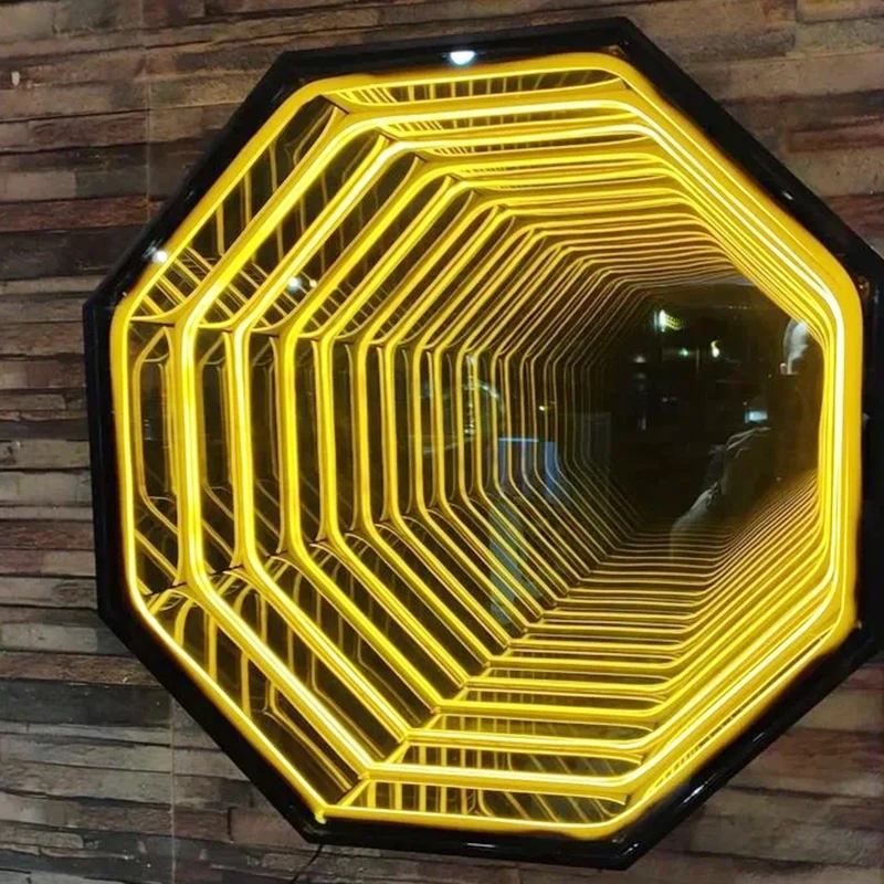 Custom Logos Sign Wall Decor Bedroom Indoor Infinity Effect Neon Sign light up led sign led 3d infinity mirror for decoration