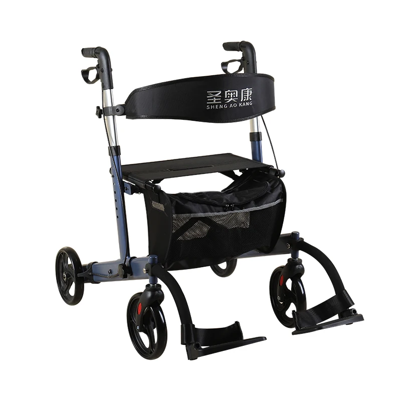 Best Hot Sale Aluminum Rollator Walker With Seat Four Wheel Walker