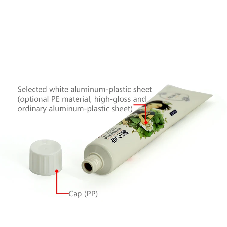 28mm Slanted Top Ribbed Cap Tube Soft Squeeze Packaging for Toothpaste Creams Lotions and Gel Containers