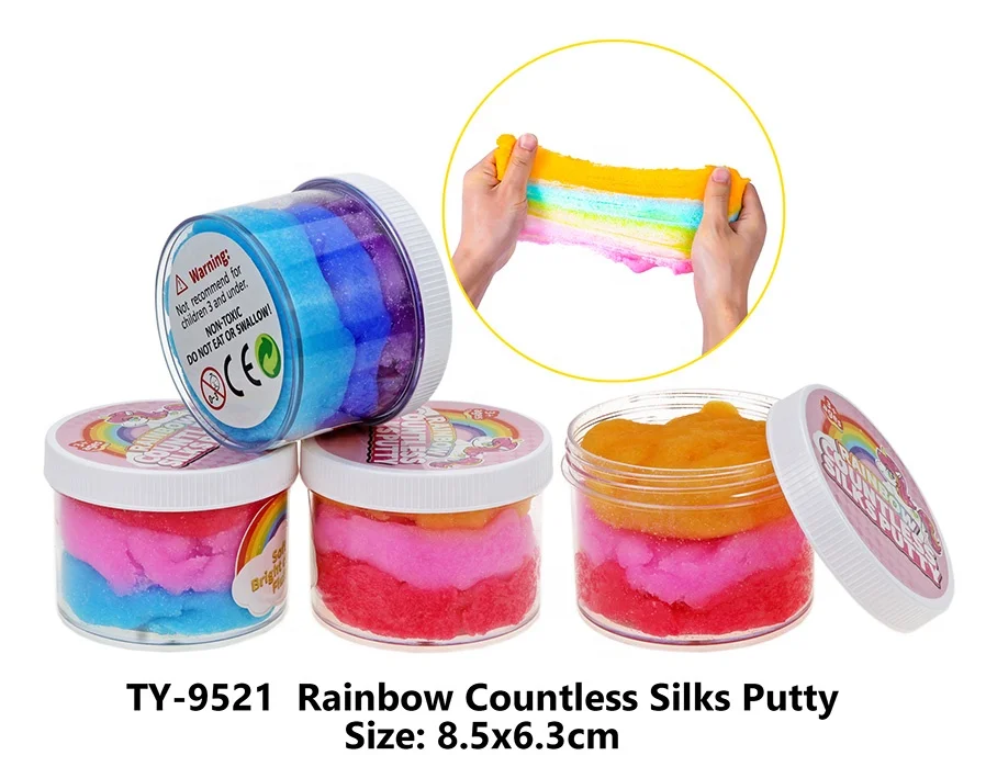 Rainbow fluffy slime