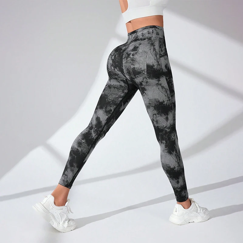 FLW Tie Dye Scrunch Butt Leggings And Yoga Pants Sexy Workout Gym Jogger Pants For Women