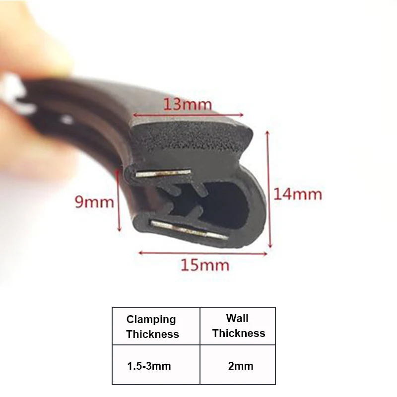 Car Door Frame Anti-skid U Channel With Sponge Bulb Seal Strips