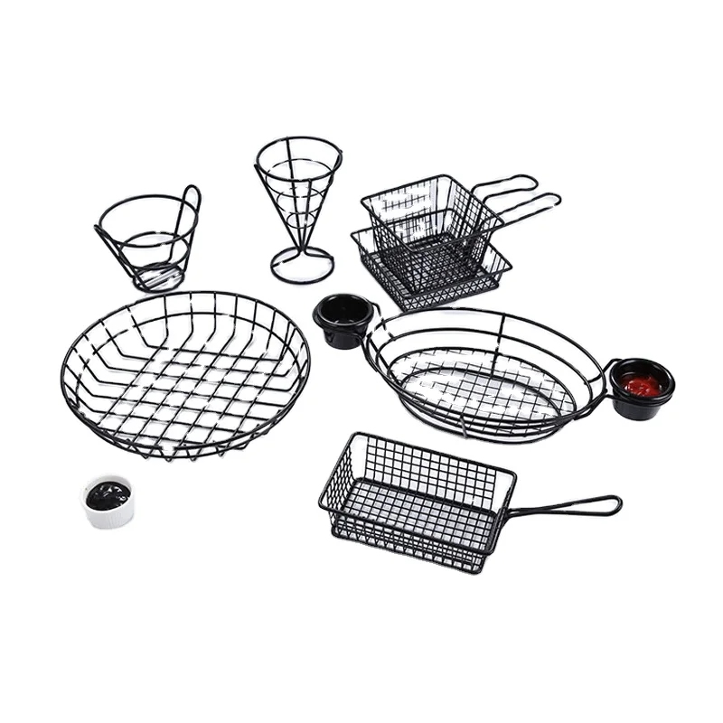 2021 Top Sale Creative  Mini Restaurant Iron French Fries Basket  Basket