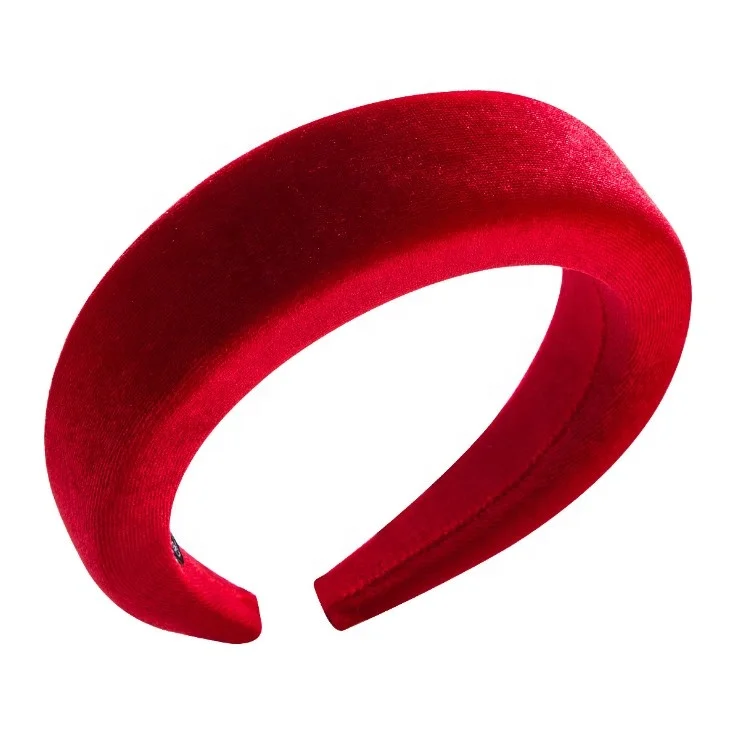 2019 women velvet padded headband crown colorful hair matador headband