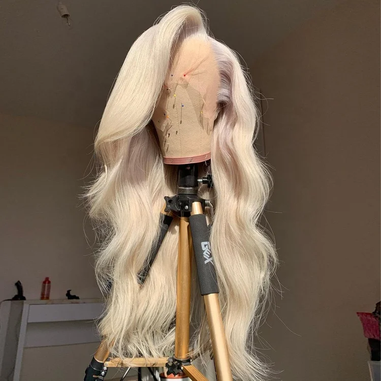 #60 Color Body Wave Hair Wig Human Hair Ash Grey 13*4  Lace Front Wigs for Black Women