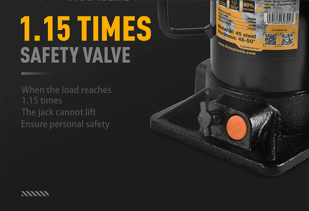4T Portable Heavy Duty Car Jack Vertical Jack with Double Section Handle Safety Valve Color Box Packing