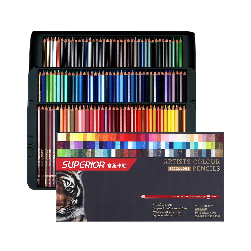 Superior professional level high quality oil based and watercolor drawing wooden pencil accept OEM brand