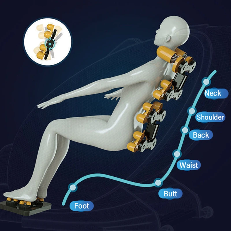 Multi Function Bluetooth music full body zero gravity 3D electric massage chair for foot,hip,leg