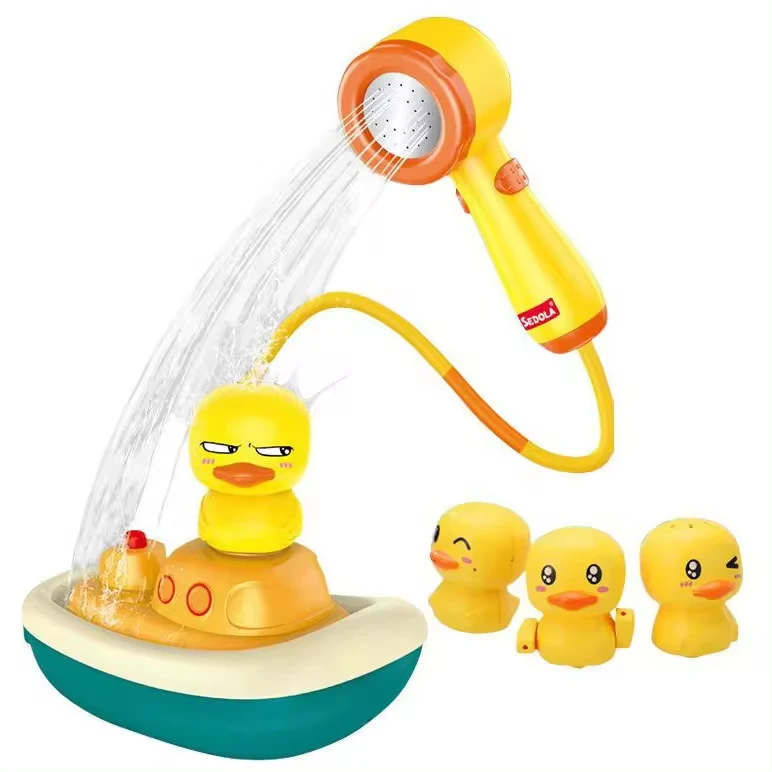 Hot selling Little Yellow Duck Electric Shower Toy Baby Shower Toy Summer Electric Duck Baby Shower Toy