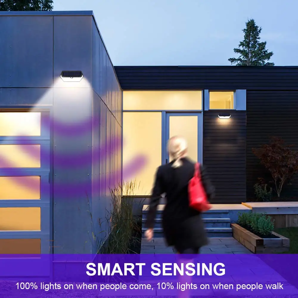 outdoor lamps led garden solar wall light 128 led