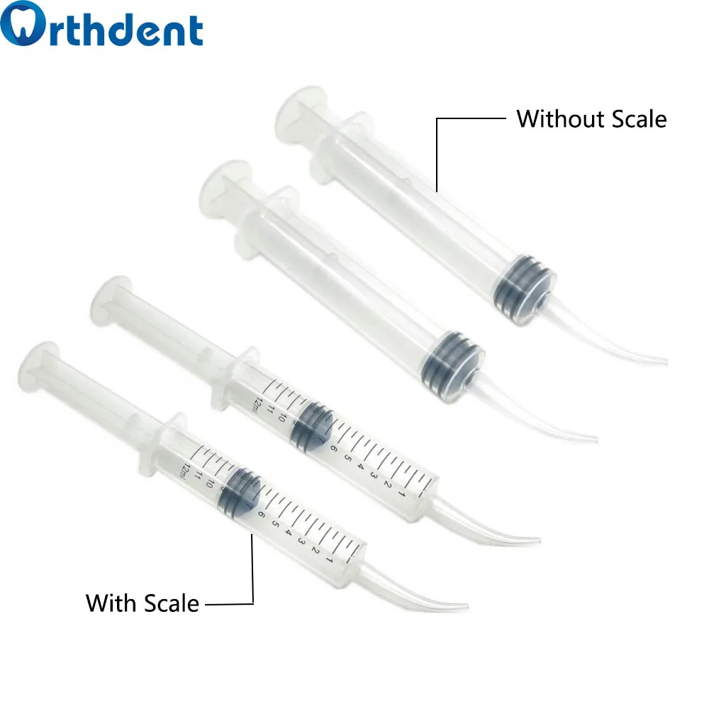 Одноразовый стоматологический ирригационный шприц с изогнутым наконечником 12 мл инструмент для отбеливания зубов гигиенический инструменты ухода за полостью рта
