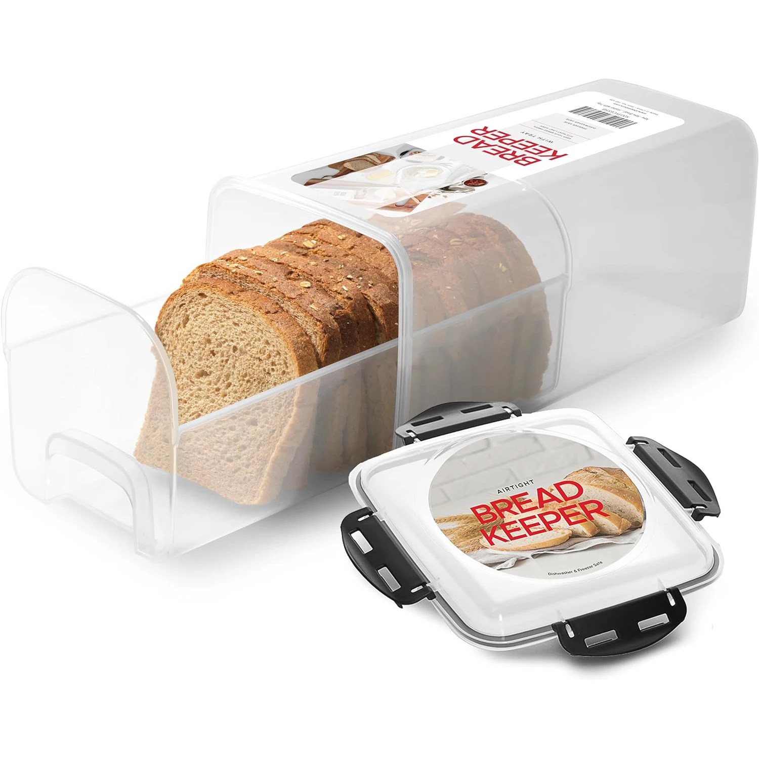 Plastic BPA Free Bread Container with Airtight Lid Loaf Bread Keeper Bread Storage Container with Tray