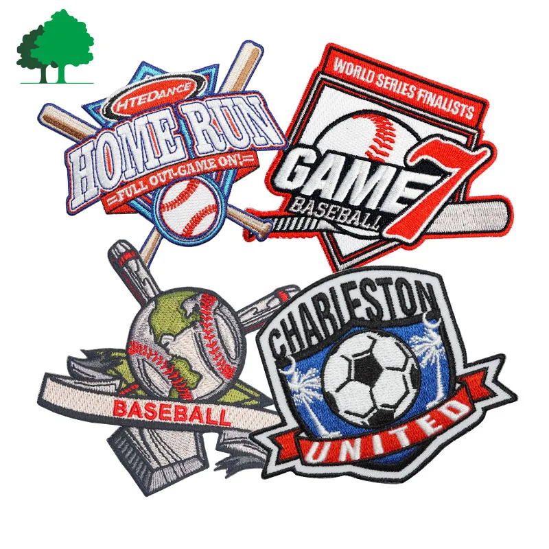 Direct factory custom logo embroidery fabric sport patches for clothing