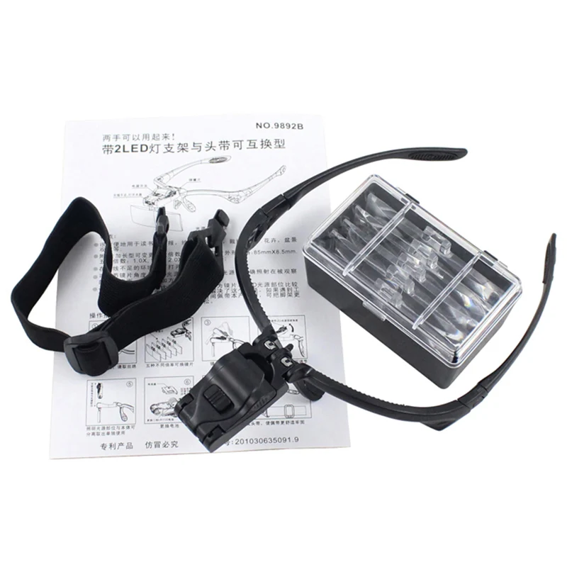 Eyelash Extensions Head Band 5 Different Lenses Magnifying Glass With LED Light